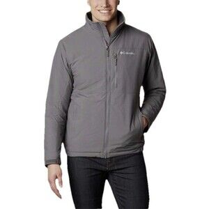 Columbia Fleece Lined Mens Jacket Utilizer Large Grey Water Resistant Coat New